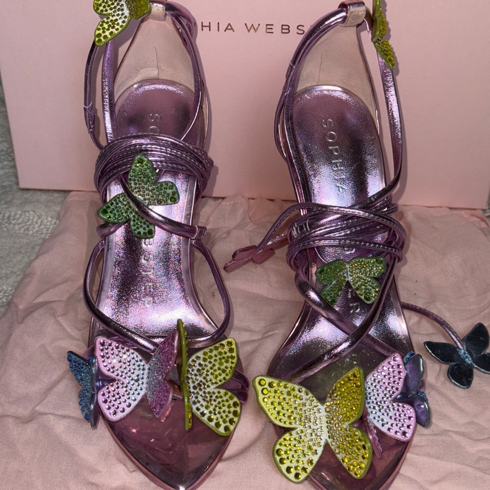 Sophia Webster Multicolor Butterfly Heels